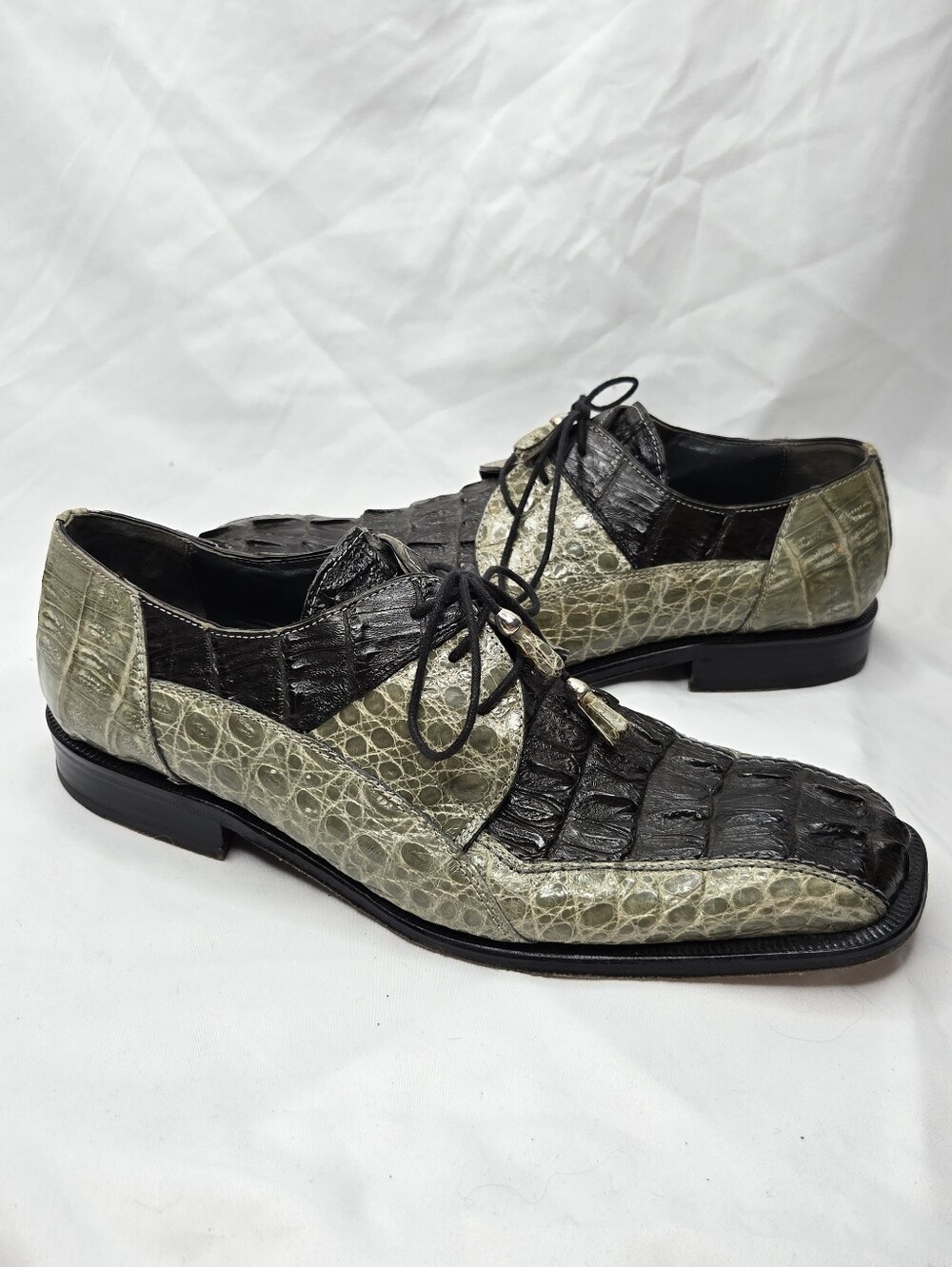 Slick Exotica Men’s 11 Genuine Crocodile Alligator Exotic Leather Dress Shoes